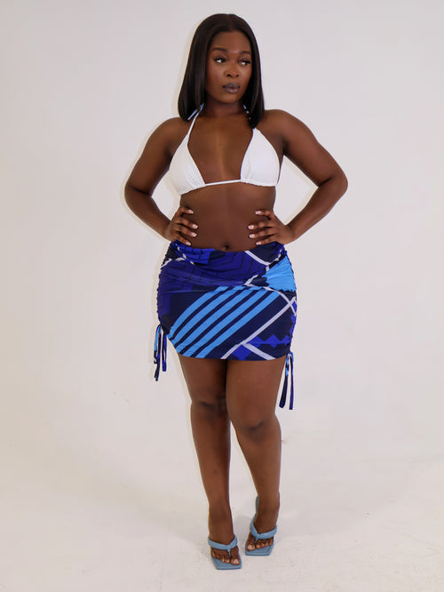 Lauri Ruched Mesh Mini Skirt