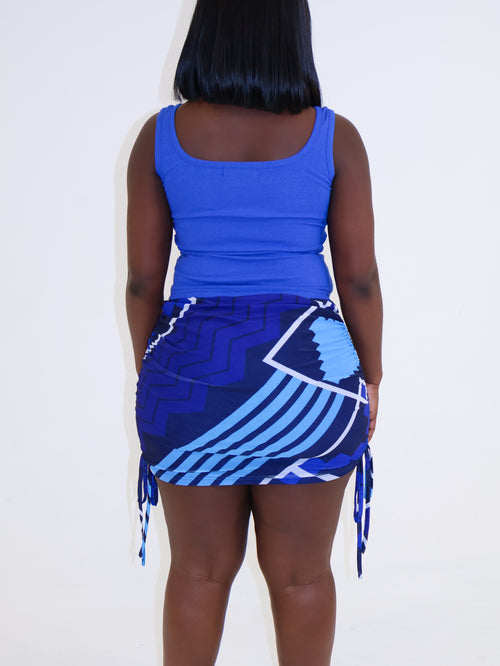 Lauri Ruched Mesh Mini Skirt